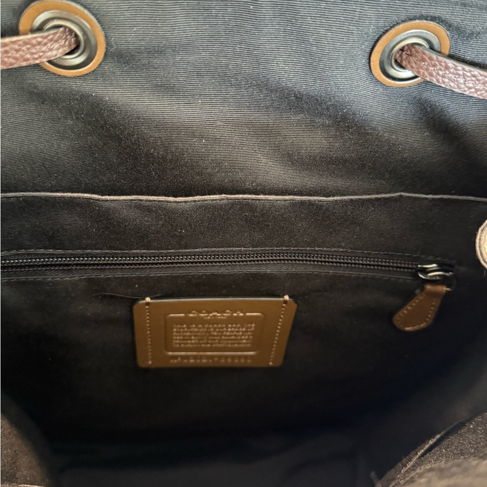 Coach Brown Leather Drawstring Backpack - Picture 8 of 12